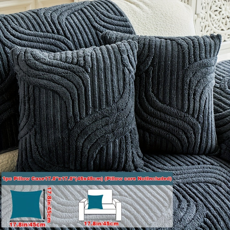 Plush Non-Slip Sofa Cover – Modern Luxurious Pet-Friendly Stretch Couch Protector for Living Room, Bedroom & Office, Soft Polyester Fabric, Breathable & Stylish, Machine Washable, No Print, 4 Sizes