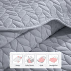 Microfiber Quilt Bedspread Set All Season Lightweight – Soft Breathable Quilted Coverlet Twin Full Queen King 16 Colors Machine Washable