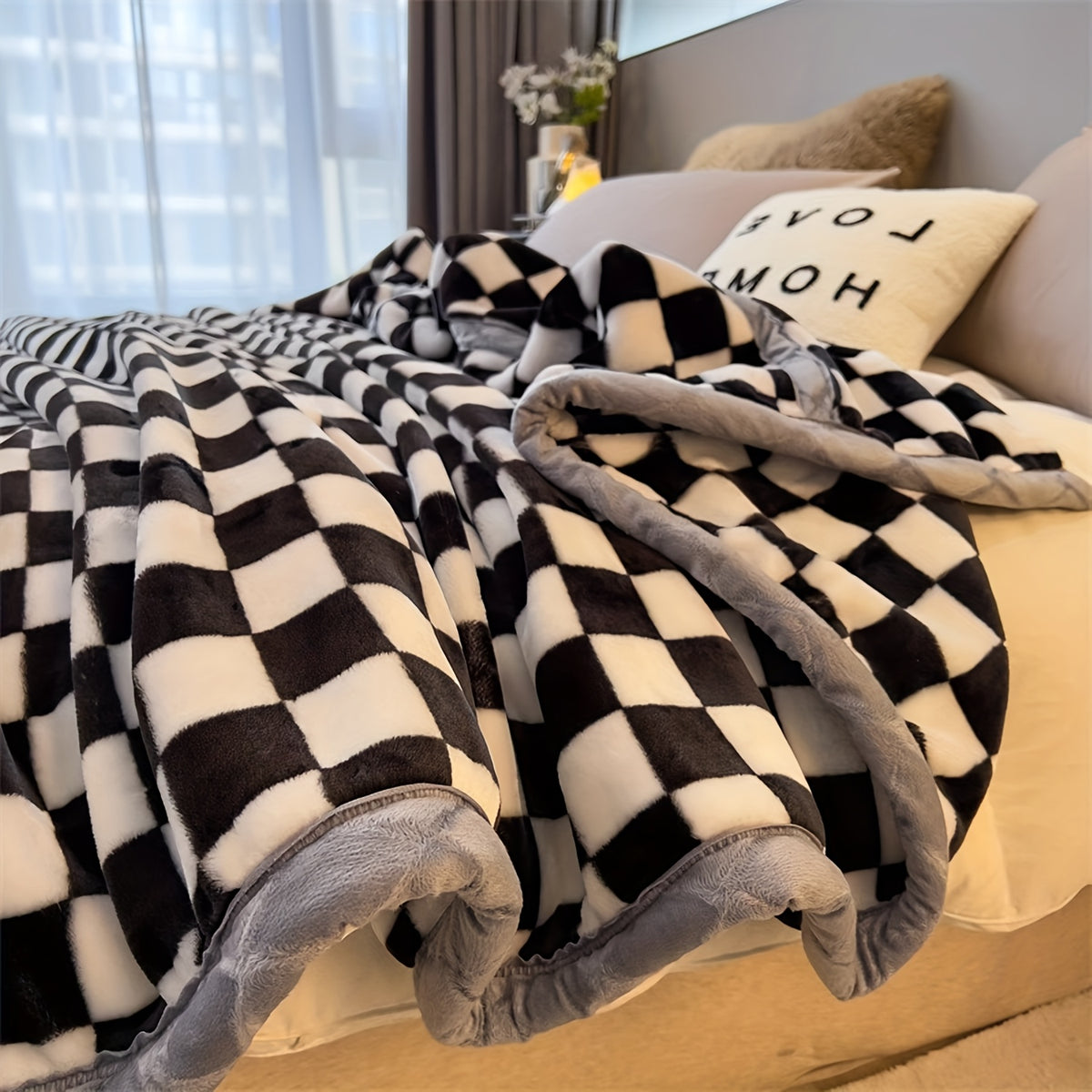 Soft Raschel Throw Blanket – 7 Colors, 2 Sizes, Cozy Knit Blanket for Home Decor, Sofa, Bed, Christmas Gift