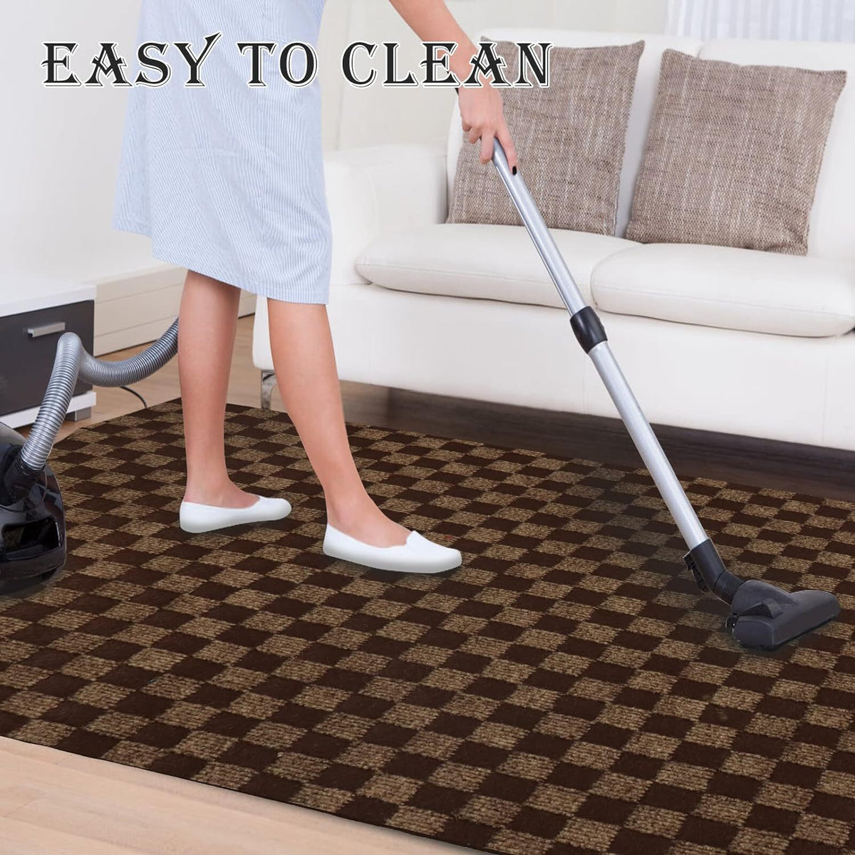 Runner Rug for Hallway Entryway Kitchen – Indoor Outdoor Non-Slip Rubber Backing, 200+ Custom Sizes, 8 Colors, Stain Resistant Low Pile Carpet Runner