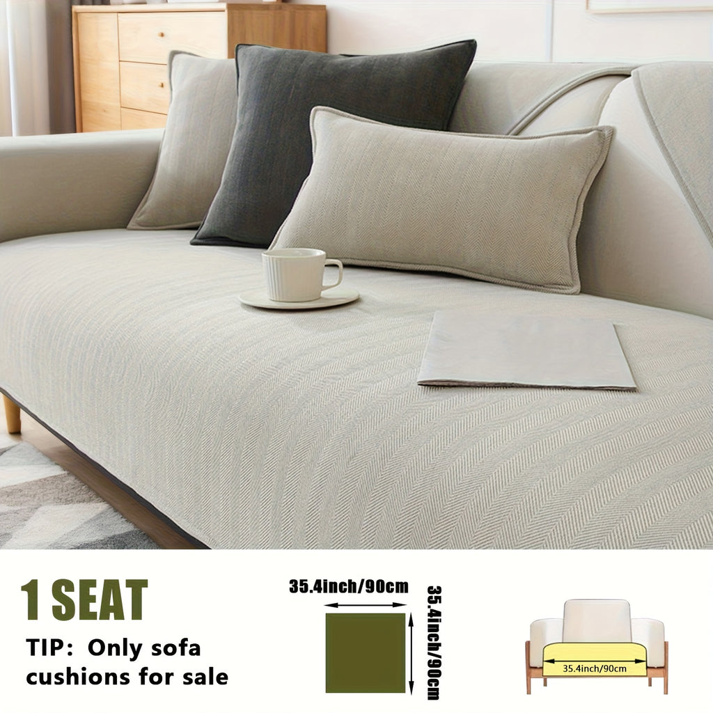Chenille Ribbed Sofa Cover – Pet-Friendly Non-Slip Stretch Slipcover, Machine Washable Sofa Protector for 2, 3 & 4-Seater and Sectional Sofas, Modern Living Room Couch Cover