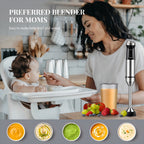 7-in-1 Immersion Blender Handheld 1000W 20-Speed Turbo with Dough Hooks, Egg Beater, Whisk, Beaker & Chopper – BPA-Free Stick Blender