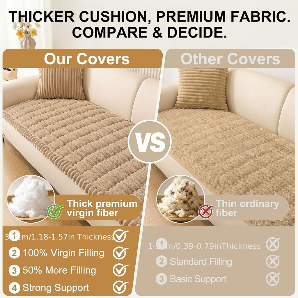 Soft Quilted Thick Sofa Cover Bohemian Style – Removable Machine Washable Pet-Friendly Sofa Protector for 1/2/3/4 Seater Split Sofa, All-Season Couch Cover for Living Room, Bedroom & Office