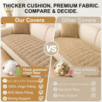 Soft Quilted Thick Sofa Cover Bohemian Style – Removable Machine Washable Pet-Friendly Sofa Protector for 1/2/3/4 Seater Split Sofa, All-Season Couch Cover for Living Room, Bedroom & Office