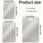 Stainless Steel Cutting Board Set 3 Piece - Dual-Sided SUS304 Metal Chopping Boards Non-Stick Rust-Resistant BPA-Free Portable for Kitchen Camping Picnic, Meat Fruit Vegetables