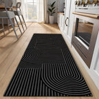 Kitchen Runner Rug Set 2 Piece – Diatomaceous Earth Non-Slip Water-Absorbent Mat, Machine Washable Strip Pattern, for Kitchen, Bathroom, Laundry Room & Dining Room