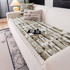 Plush Sofa Cover Super Soft Thickened Warm Anti-Slip Couch Cushion Mat – Furry Velvet Sofa Protector for Living Room Bedroom, Easy Care Durable Home Decor Furniture Cover