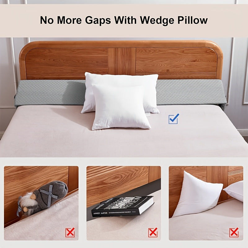 Bed Wedge Mattress Gap Filler Pillow, Headboard Closer Sleeping Pillow Against Headboard or Wall, Removable Cover Anti-Snoring Bed Wedge for Twin Full Queen King