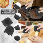 Cast Iron Cleaning Kit with 316 Stainless Steel Chainmail Scrubber – Cleaning Brush, Pan & Grill Scrapers for Skillet, Wok, Grill & Pre-Seasoned Cookware, Ergonomic Cast Iron Care Set