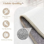 Plush Velvet Floral Geometric Area Rug 850 GSM Machine Washable Non-Slip Soft Beige Cream for Living Room Bedroom Office – Multiple Sizes