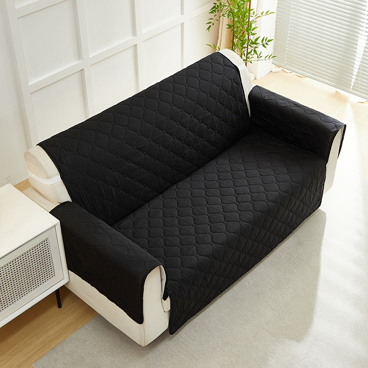 Stretch Sofa Slipcover Non-Slip Elastic All Season Dust Proof Cat Scratch Protector - Durable Couch Cover Living Room 1 2 3 Seater 4 Colors