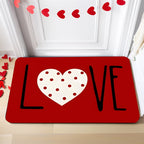 Heart-Shaped Welcome Door Mat Non-Slip Rubber Sole Entrance Bathroom Kitchen Bedroom Floor Mat Mothers Day Fathers Day Wedding Gift