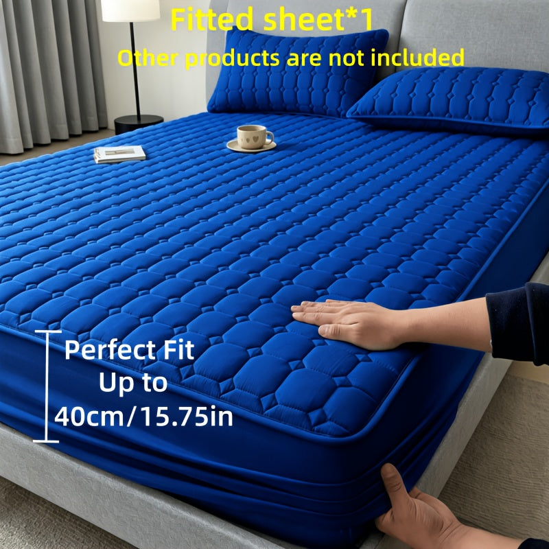 Quilted Mattress Protector Deep Pocket 15.75'' Non-Slip All Season Fitted Bed Cover – Solid Color Machine Washable Bedding Essential for Bedroom, Guest Room | Twin Full Queen King, 7 Colors