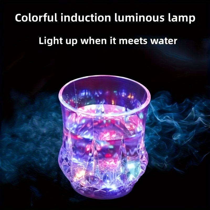 LED Light Up Cups Set of 2 | Water Activated Glowing Wine Glasses Multicolor Flashing Drinkware for Party Bar Easter