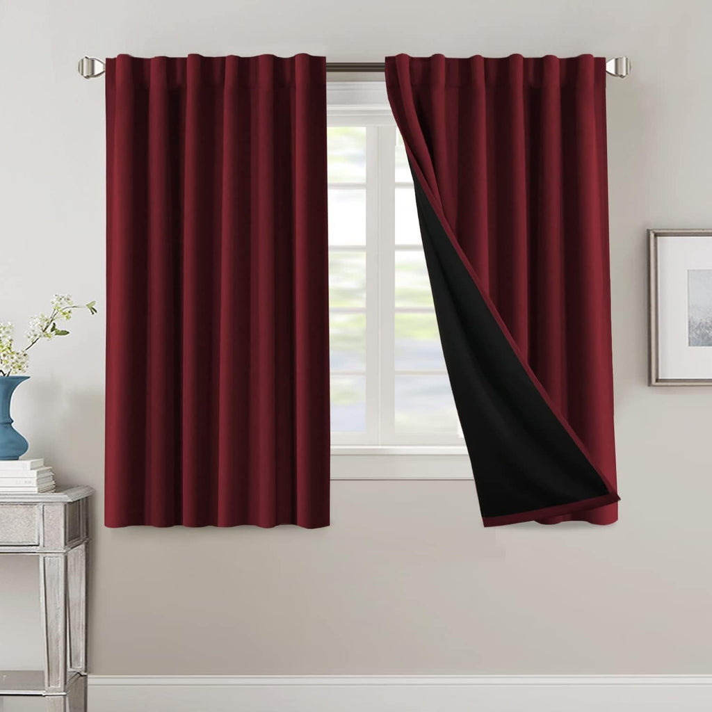 Blackout Curtains 2 Panels 100% Room Darkening 96 Inch Long – Triple Weave Thermal Insulated Back Tab & Rod Pocket Window Drapes for Bedroom & Living Room