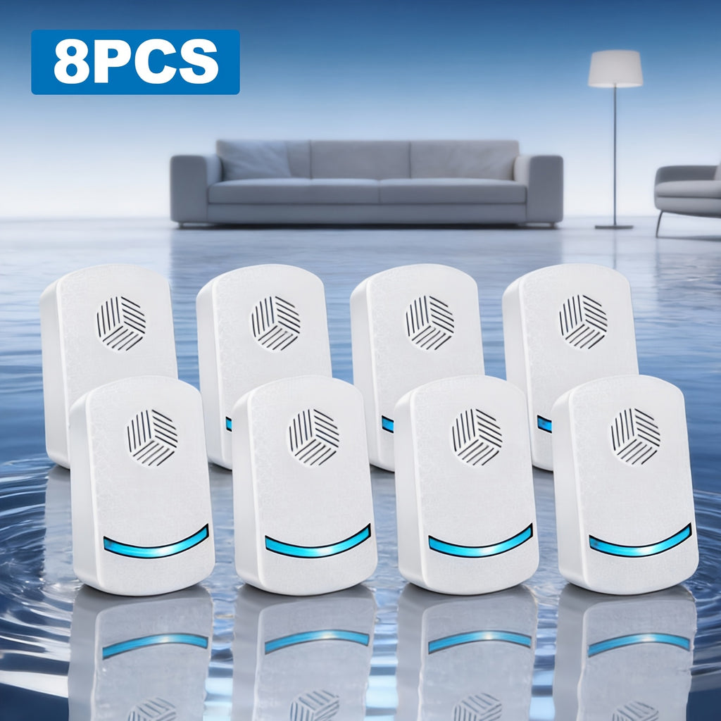 Ultrasonic Pest Repeller 8-Pack 2025 Upgraded Plug-In Repellent for Mosquitoes Cockroaches Mice Fleas Ants Rodents Chemical-Free for Home Farm Kitchen Office Restaurant Apartment