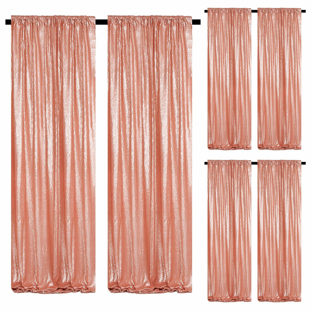 Sequin Curtains Backdrop 4 & 6 Panels 2x8FT - Shimmer Glitter Party Backdrop Curtain for Wedding Birthday Bachelorette Photo Booth, 25 Colors Reusable Event Decoration