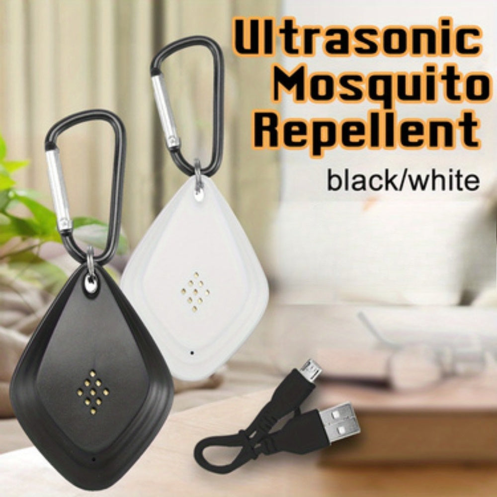 Portable Ultrasonic Mosquito Repellent USB Rechargeable - Soundwave Insect Repeller for Mosquitoes Fleas Ticks Camping Picnic Sports Home Indoor Outdoor Pest Control Device