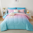Rainbow Comforter Set – 5/7-Piece Bed in a Bag | Hypoallergenic, All-Season | Twin to King