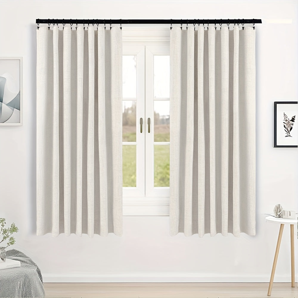 Blackout Curtains for Living Room & Bedroom - 100% Blackout Textured Panels, Thermal Insulated, Rod Pocket & Clip Rings, Multiple Sizes & Colors