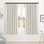 Blackout Curtains for Living Room & Bedroom - 100% Blackout Textured Panels, Thermal Insulated, Rod Pocket & Clip Rings, Multiple Sizes & Colors