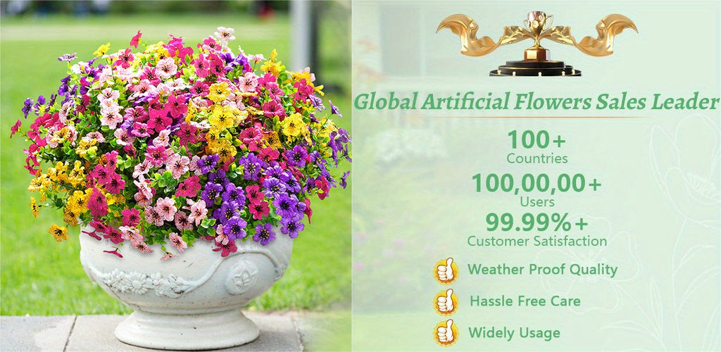 Artificial Outdoor Daisy Flowers UV Resistant Bulk Bundles 18/36/54pcs – Faux Colorful Daisy Stems for Porch, Patio & Garden – Realistic Spring Summer Outdoor Decor Flowers