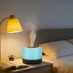 Aromatherapy Diffuser Humidifier Set 500ml Ultrasonic Cool Mist with 7 Color LED Night Light and 6 Essential Oils Gift Box