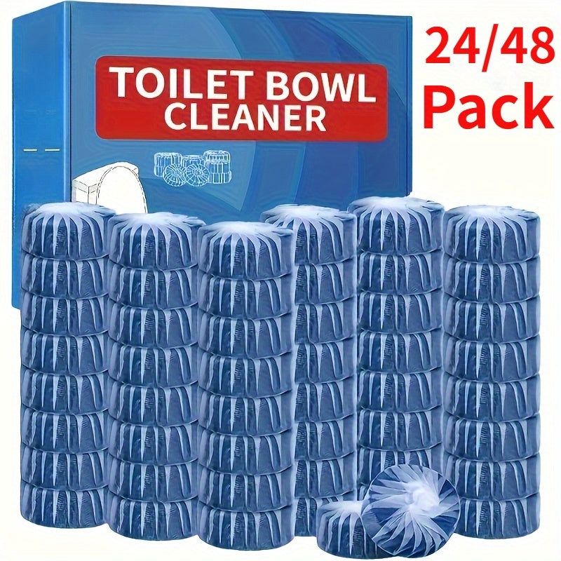 Automatic Toilet Bowl Cleaner Tablets 48 Count, Blue Tank Tablets with Jasmine Fresh Scent Powerful Stain Remover & Long-Lasting Deodorizer for Home & RV Toilets, Easy Drop-In Use