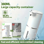 Touchless Foam Soap Dispenser Automatic USB-C Rechargeable Wall-Mounted IPX5 Waterproof 400ml with 4 Adjustable Foam Levels for Bathroom and Kitchen – No Battery Needed