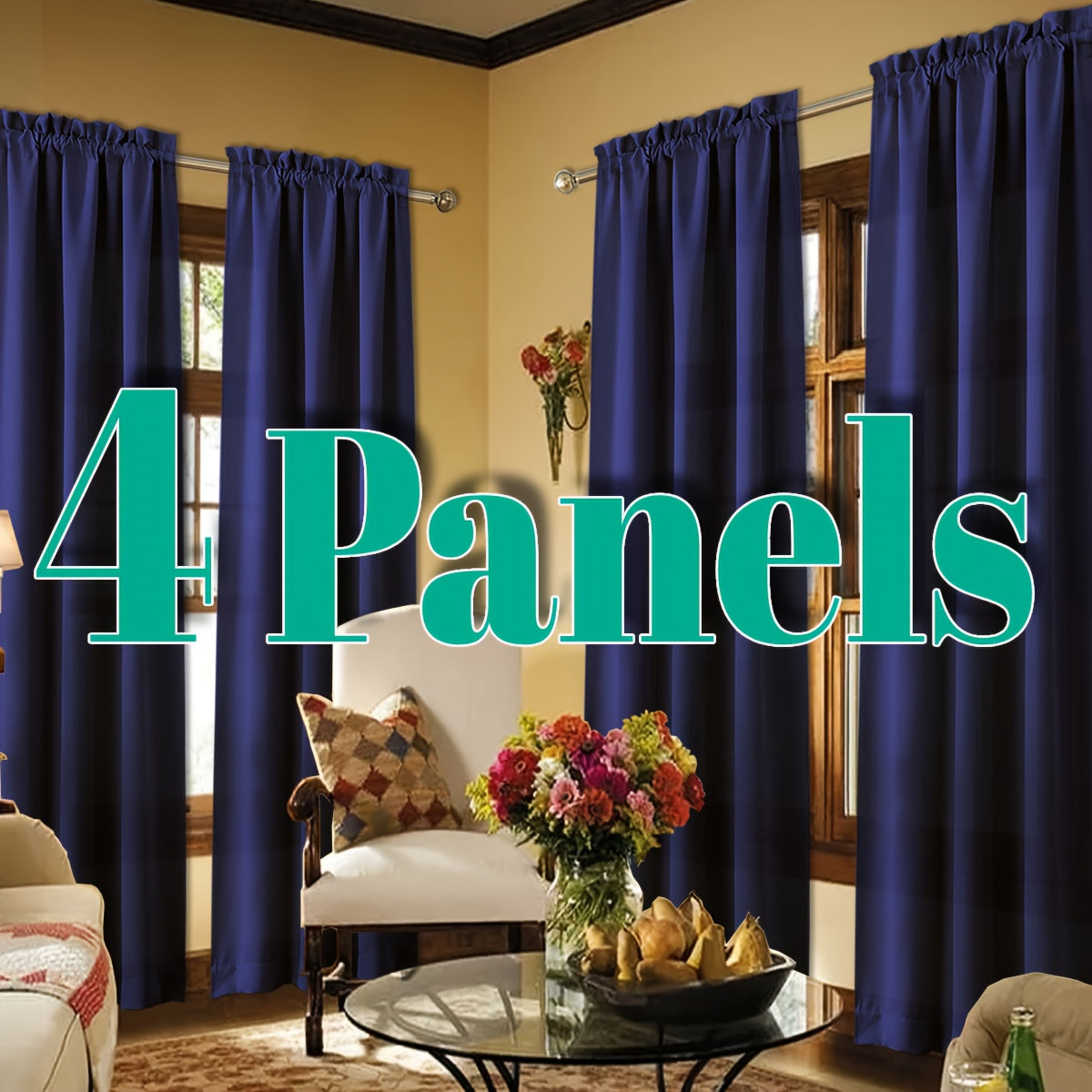 Light Filtering Curtains 4 Panels Solid Color Rod Pocket – Soft Brushed Sheer Window Drapes for Living Room Bedroom Office, 8 Sizes 10 Colors