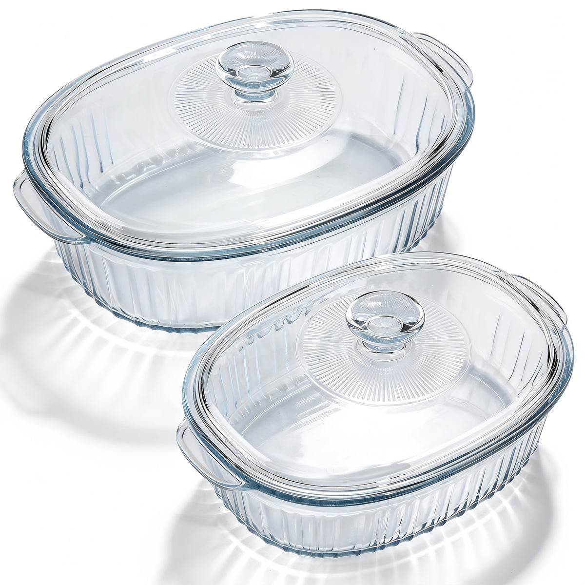 Glass Baking Dish with Lid Set - Borosilicate Casserole Dish with Glass Lid & Silicone Mat, Oven & Microwave Safe, 61oz or 95oz, for Chicken, Pasta, Desserts & Holiday Cooking