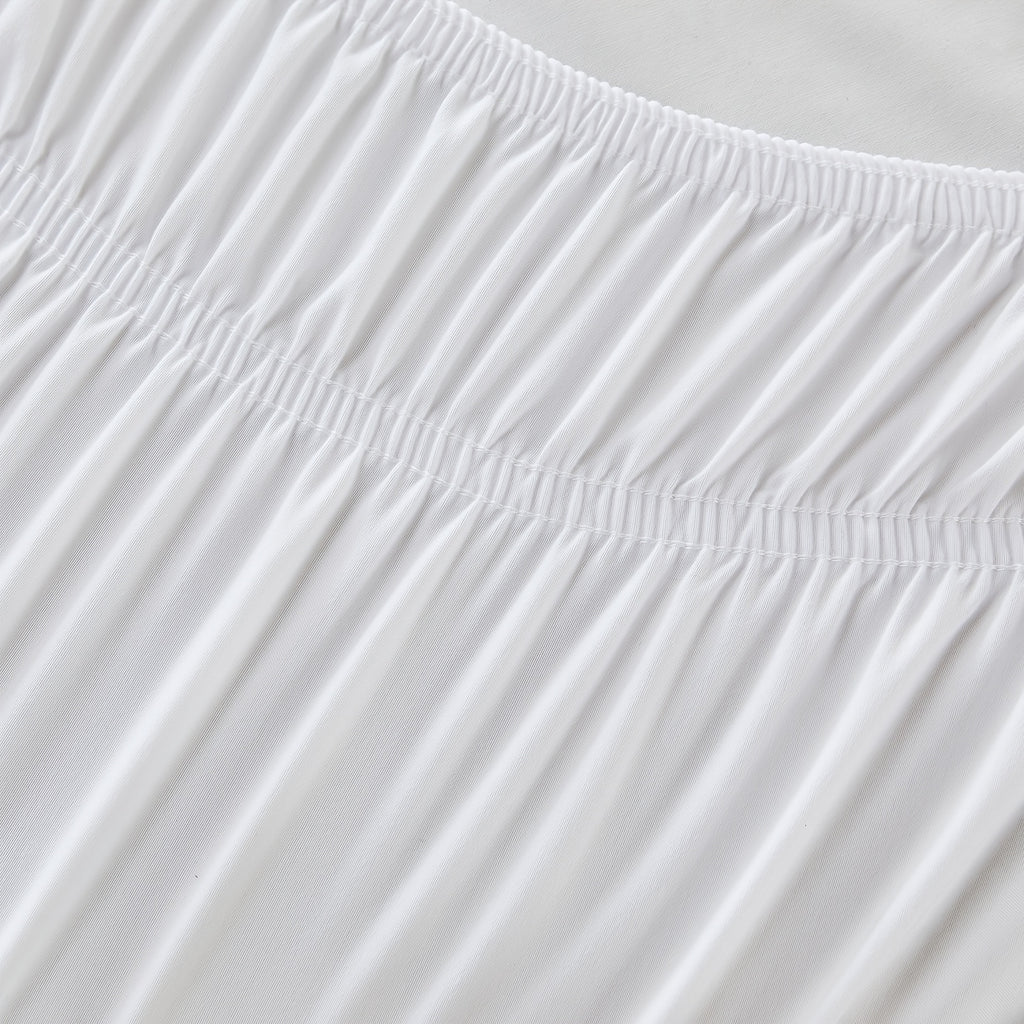 Elastic Wrap Around Bed Skirt No-Lift, 15 Inch Drop Microfiber Dust Ruffle, 30 Fade-Resistant Colors, Machine Washable, Twin Full Queen King Size