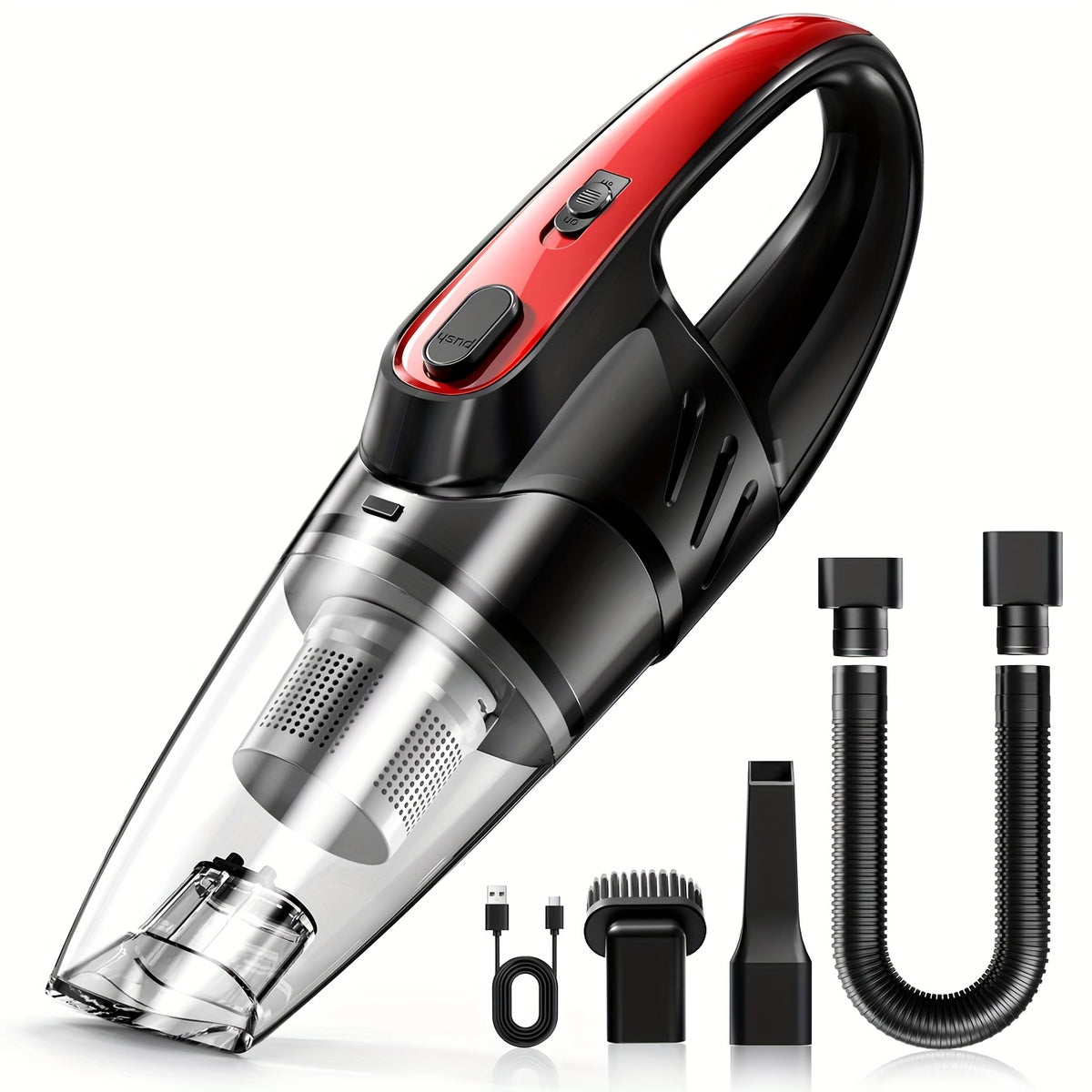 Cordless Car Vacuum Cleaner 6000PA Strong Suction Handheld Portable Rechargeable with 5 Accessories for Car Interior Home Pet Hair Cleaning Pink Gift for Women