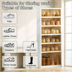 Shoe Rack with Clear Shoe Boxes 3 6 9 Tier Foldable Stackable Plastic Organizer for Closet Entryway Bedroom – Holds 6 12 or 18 Pairs