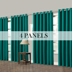 Room Darkening Blackout Curtains 4-Pack – Grommet Top Plain Weave Sun Blocking Drapes for Living Room & Bedroom, 9 Colors, 7 Size Options, Woven Polyester