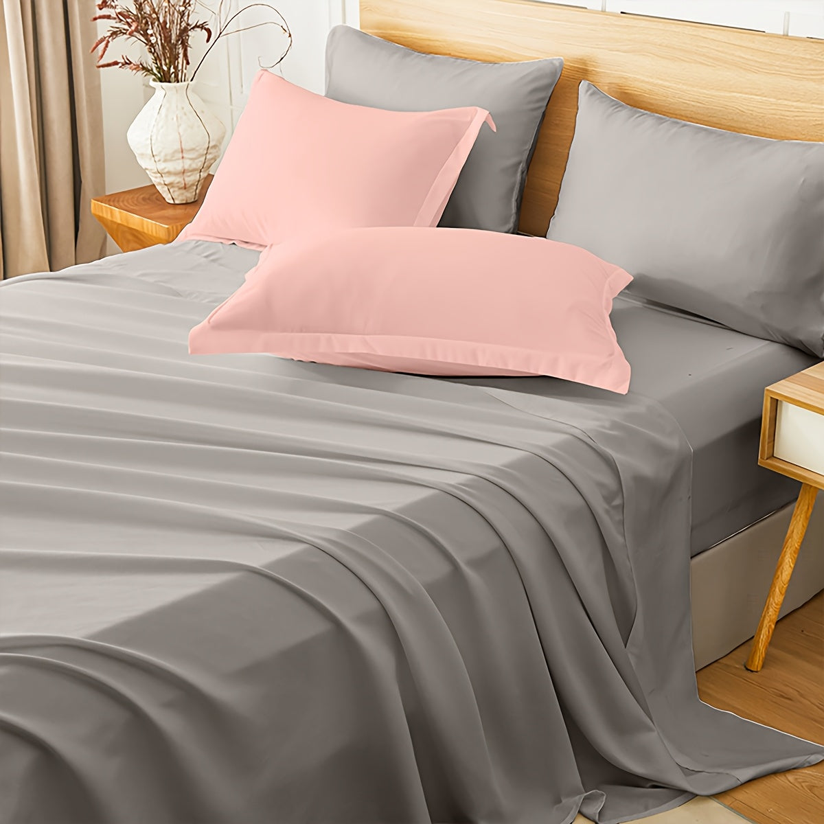 Bed in a Bag 7-Piece Double-Sided Checked Comforter Set – Ultra Soft Fluffy All Season Bedding with Flat Sheet Fitted Sheet Pillowcases Shams, Twin XL Full Queen King