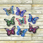 Metal Butterfly Wall Art Decorations Set of 8 – Colorful 3D Iron Butterfly Wall Decor for Garden Patio Indoor Walls, All-Season Outdoor Wall Art, Mother's Day Father's Day Gift