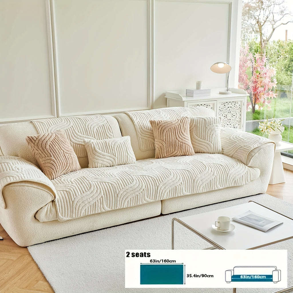 Plush Non-Slip Sofa Cushion Cover Luxury Modern Pet-Proof Breathable Seat Pad Slipcover for Couch Living Room Bedroom Office – Soft Velvet Sofa Seat Cushion Protector Home Decor