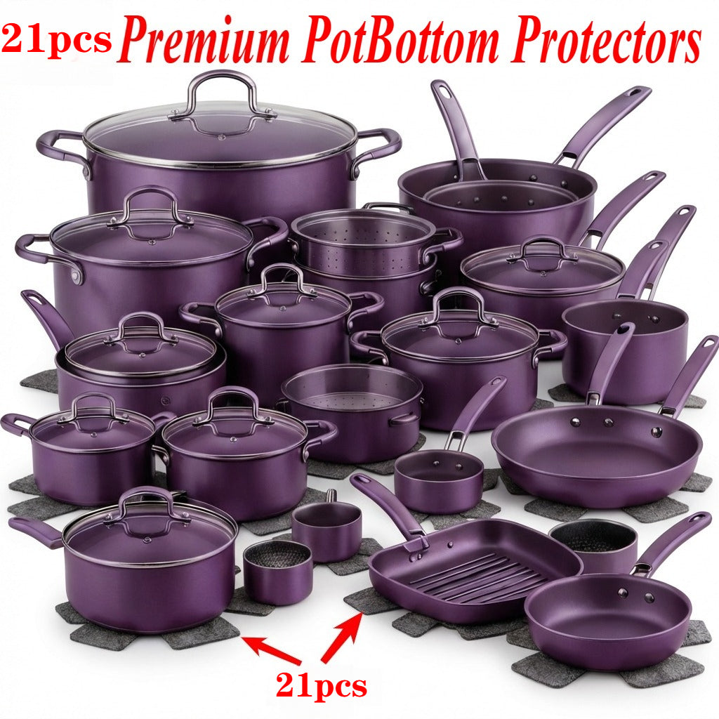 21pcs Heat-Resistant Pot Bottom Pads Set – Non-Slip Kitchen Trivets & Scratch-Proof Protective Pads for Cookware, Countertops & Tables