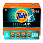 Tide PODS + Unstopables Fresh Scent Laundry Detergent Pacs 40 Count – 2-Pack Combo (Each 20 Pacs) for Deep Clean & Long-Lasting Freshness