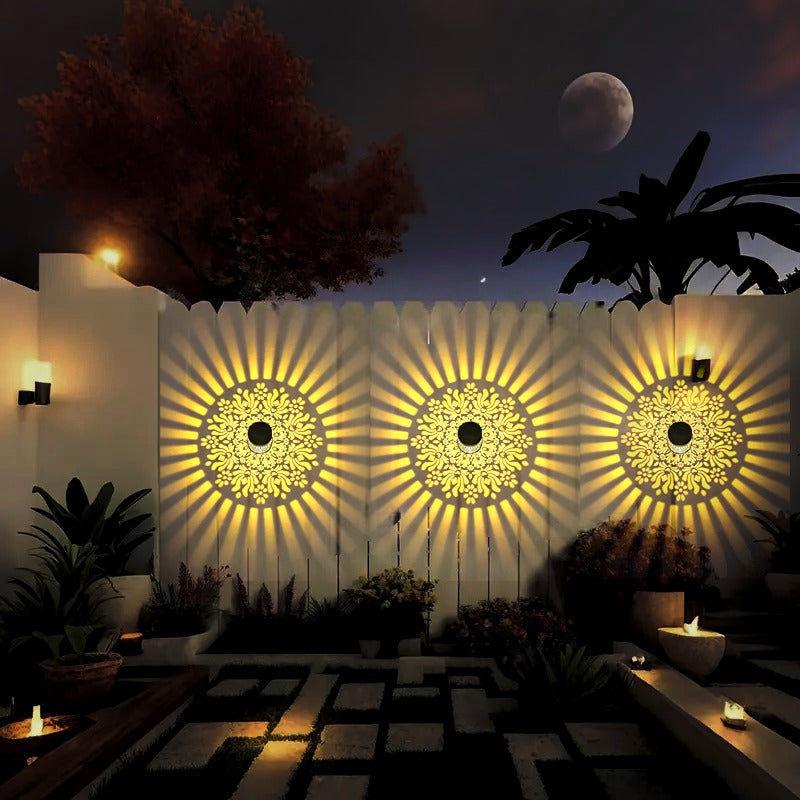 Solar Peony Deck Lights Set of 4 – Vintage Metal Warm Glow Solar Pathway Lamps for Courtyard, Garden, Patio, Fence, Wall & Steps, Mother’s Day & Valentine’s Day Decorative Outdoor Lighting