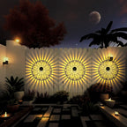 Solar Peony Deck Lights Set of 4 – Vintage Metal Warm Glow Solar Pathway Lamps for Courtyard, Garden, Patio, Fence, Wall & Steps, Mother’s Day & Valentine’s Day Decorative Outdoor Lighting