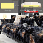 Faux Lamb Fluffy Sofa Cover Modern Gradient – Thick Plush Pet-Friendly Polyester Sofa Protector, Machine Washable 450-500g Fabric for Single, Double, Triple & Combination Sofas
