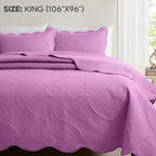 Luxury Quilted Bedspread Set 3 Piece Floral Coverlet with Pillow Shams Breathable Lightweight All Season - Twin Queen King California King 16 Colors