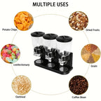 Dry Food & Candy Dispenser with Spoon, Bowl & Lid – 17.5oz Countertop Snack Organizer for Pantry, Oatmeal, Nuts, Granola & Treats
