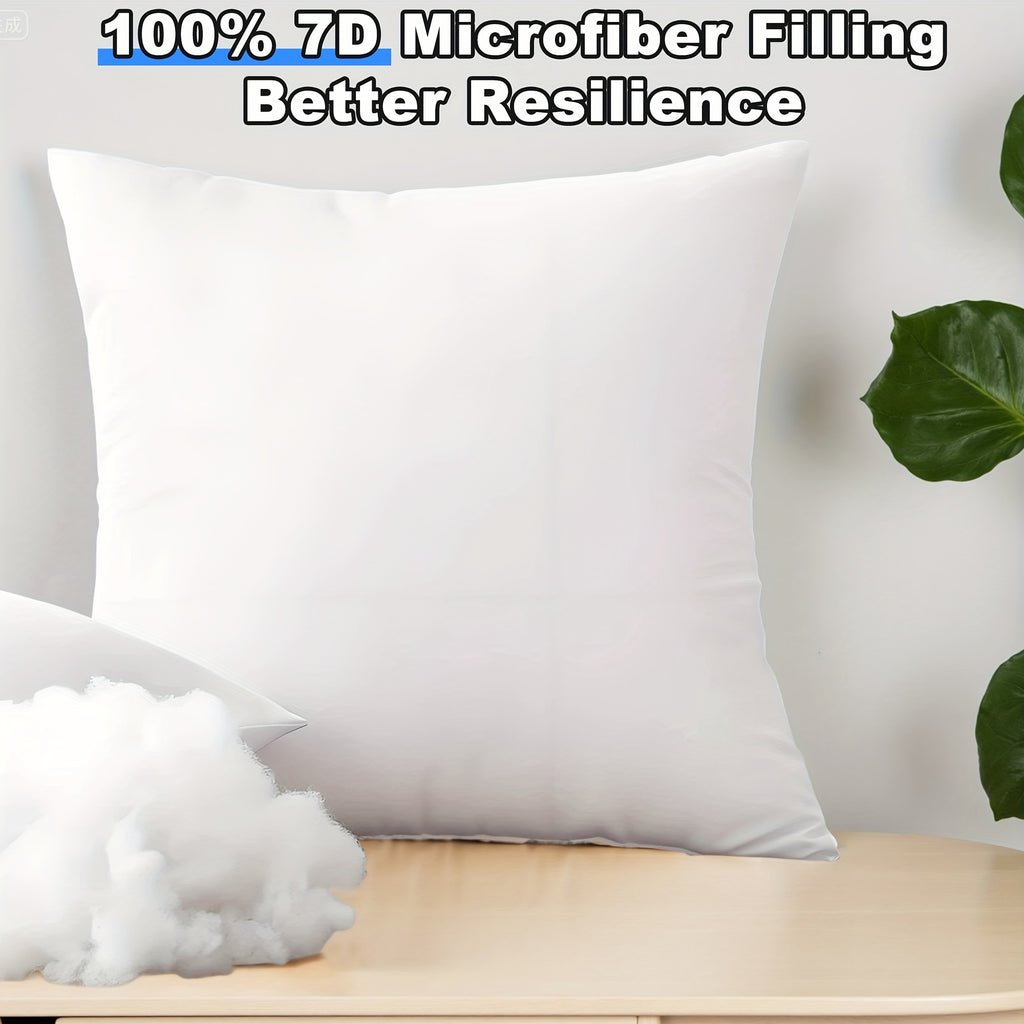 4-Pack Ultra-Fluffy Pillow Inserts – Skin-Friendly Softness & Quick Rebound Square Pillow Cores for Sofa, Bed, Garden & Outdoor Use | Multiple Sizes