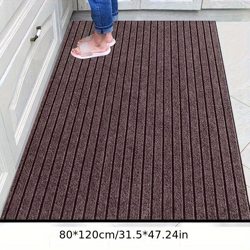 Striped Non-Slip Floor Mat with Rubber Bottom - Dust Removal Entrance Door Mat for Kitchen, Entryway & Indoor Use, Easy Clean Durable Carpet Mat in Multiple Sizes & Colors