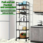 6-Tier Heavy-Duty Freestanding Storage Shelf with Leveling Feet – Stainless Steel Reinforced Shelving Unit for Pantry Kitchen Garage Workshop, Space-Saving Upright Rack, No Installation Required