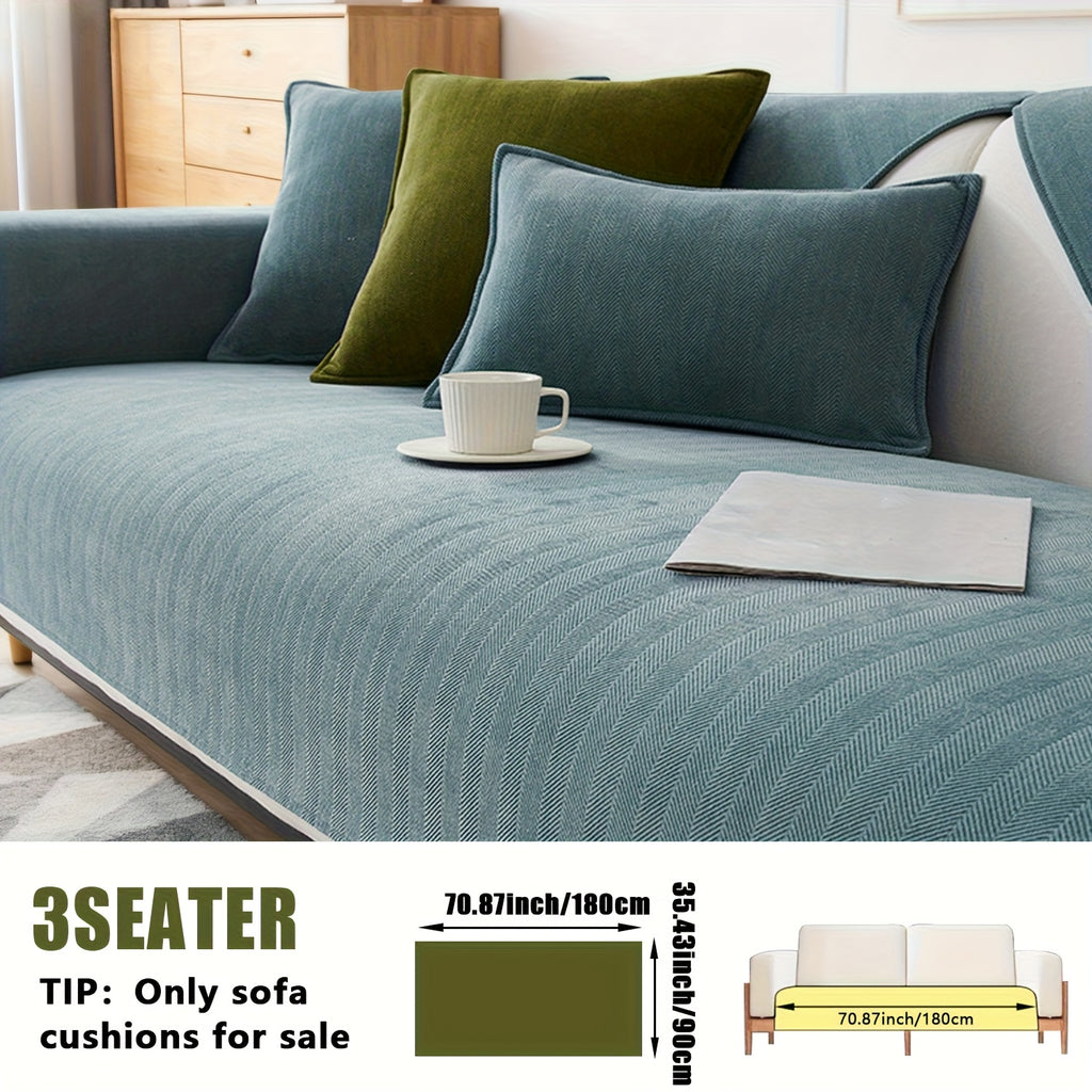 Chenille Ribbed Sofa Cover – Pet-Friendly Non-Slip Stretch Slipcover, Machine Washable Sofa Protector for 2, 3 & 4-Seater and Sectional Sofas, Modern Living Room Couch Cover