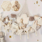 Stuffed Animal Storage Net with LED Lights – Corner Hanging Plushie Organizer for Kids Bedroom & Nursery, Jumbo Doll Net Room Decor, Holiday Gift for Children